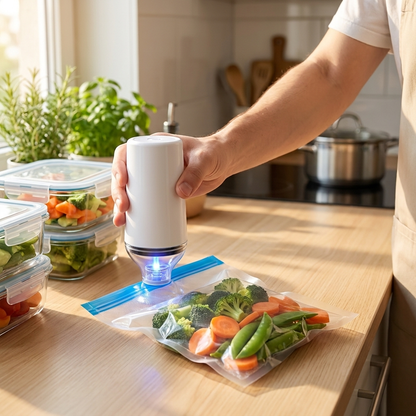 Compact Food Vacuum Sealer in use lifestyle