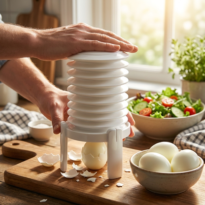 Creative Egg Peeler Tool in use