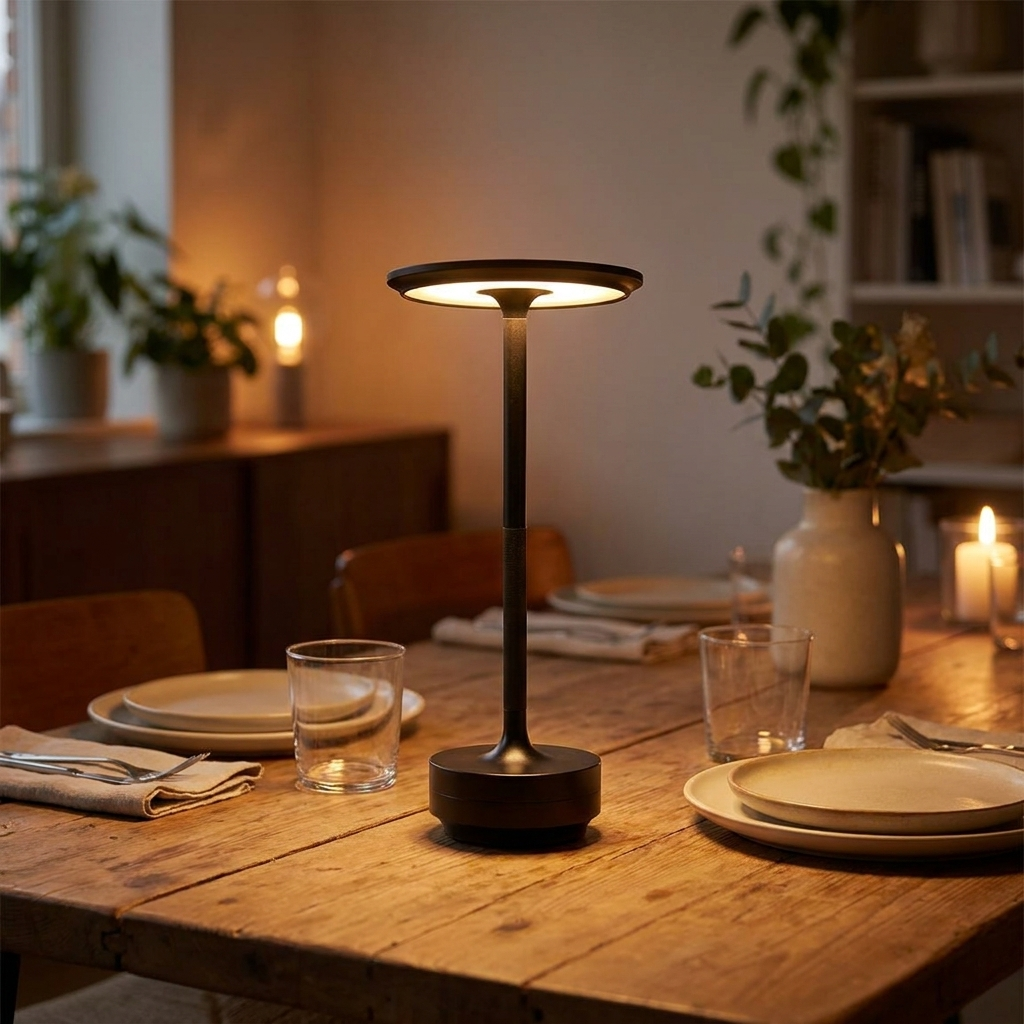 Wireless rechargeable table lamp lifestyle