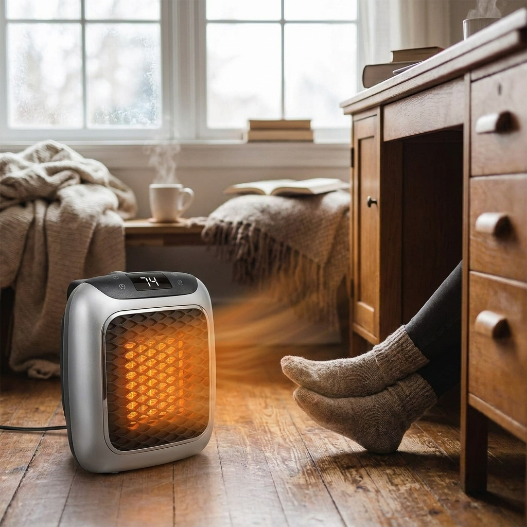 Compact Portable Electric Heater in use lifestyle