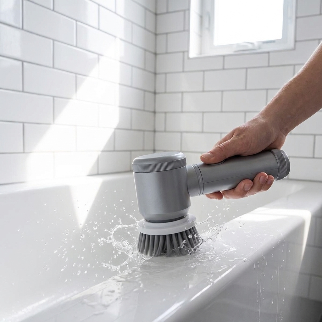 Turbo Spin Scrubber cleaning bathtub