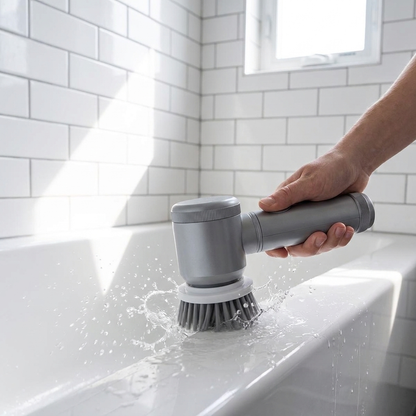 Turbo Spin Scrubber cleaning bathtub