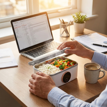 Wireless Heated Lunch Box in use lifestyle