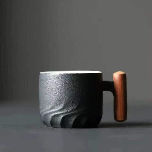 Vintage Espresso Cups with Wooden Handles
