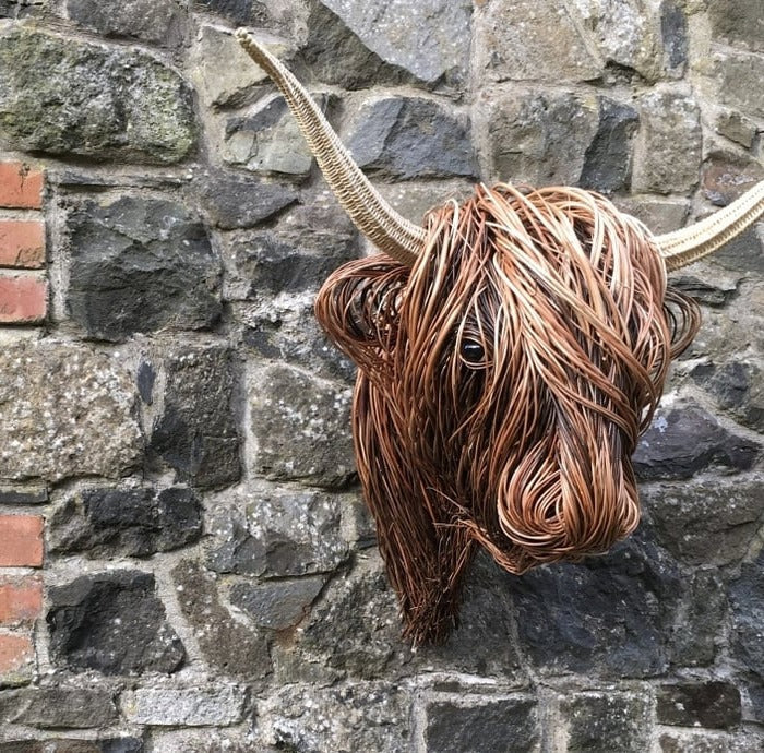 Rustic Wall-Mounted Cow Sculpture Decor