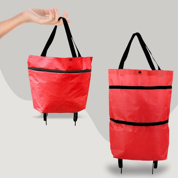 2-in-1 Foldable Rolling Shopping Bag