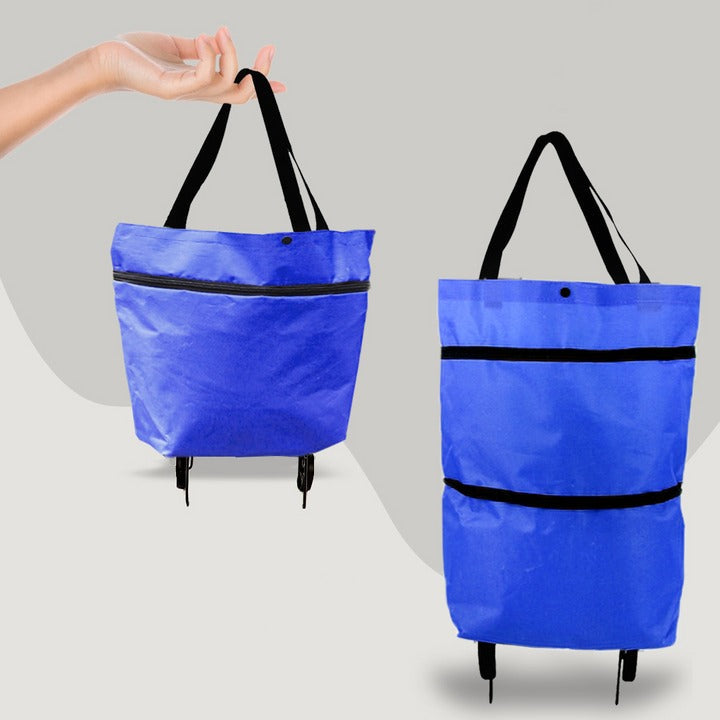 2-in-1 Foldable Rolling Shopping Bag