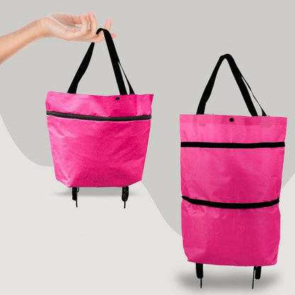 2-in-1 Foldable Rolling Shopping Bag