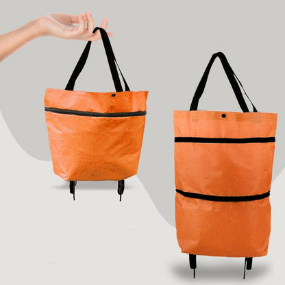 2-in-1 Foldable Rolling Shopping Bag