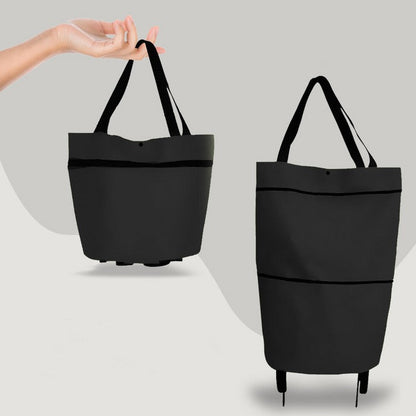 2-in-1 Foldable Rolling Shopping Bag