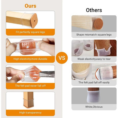 Square Chair Leg Floor Protector Set