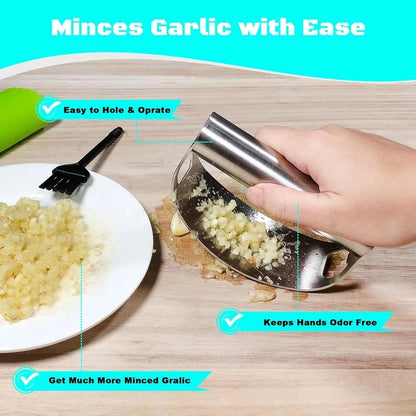 Stainless Steel Garlic Press Rocker Set