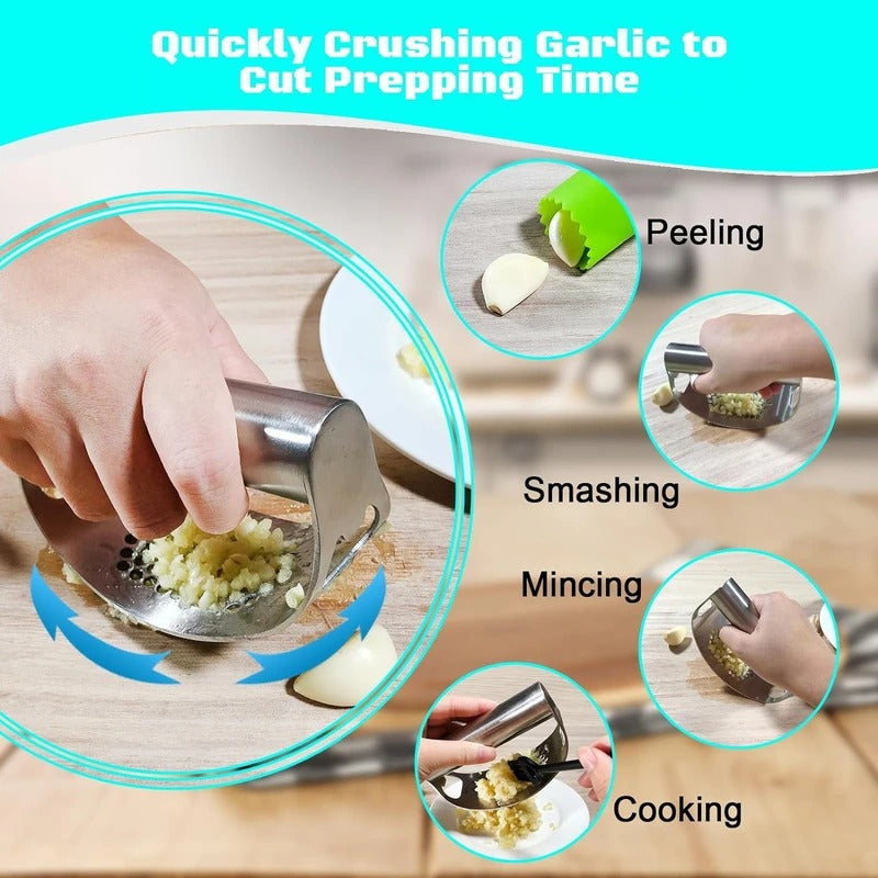 Stainless Steel Garlic Press Rocker Set