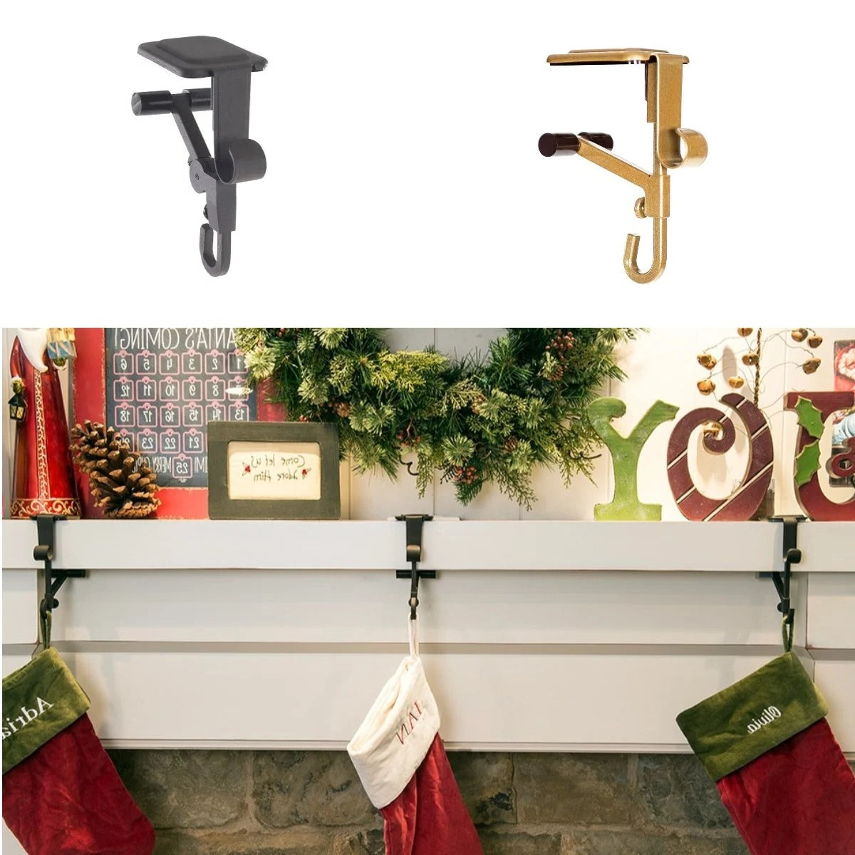 Garland Christmas Stocking Mantel Holders