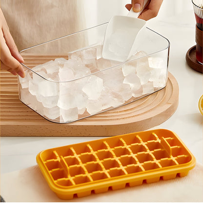 One-Click Ice Cube Tray with Storage Bin