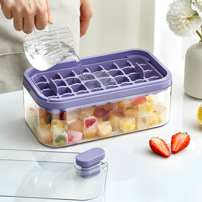 One-Click Ice Cube Tray with Storage Bin