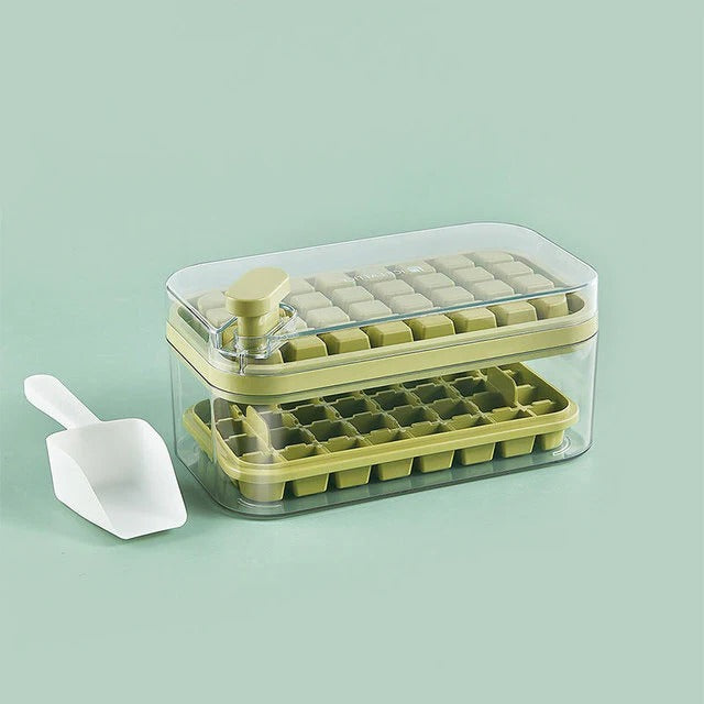 One-Click Ice Cube Tray with Storage Bin