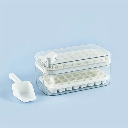 One-Click Ice Cube Tray with Storage Bin
