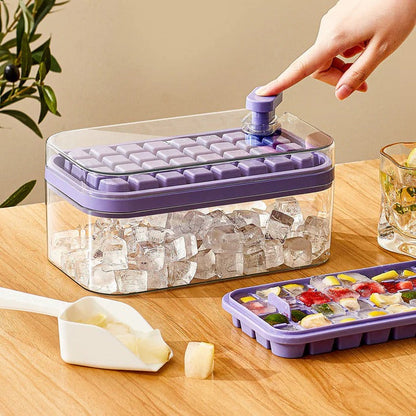 One-Click Ice Cube Tray with Storage Bin