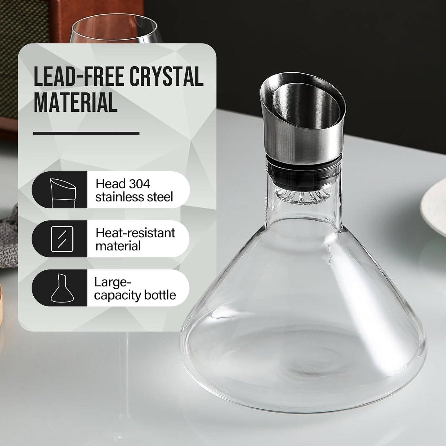 Crystal Wine Decanter Aerator Carafe