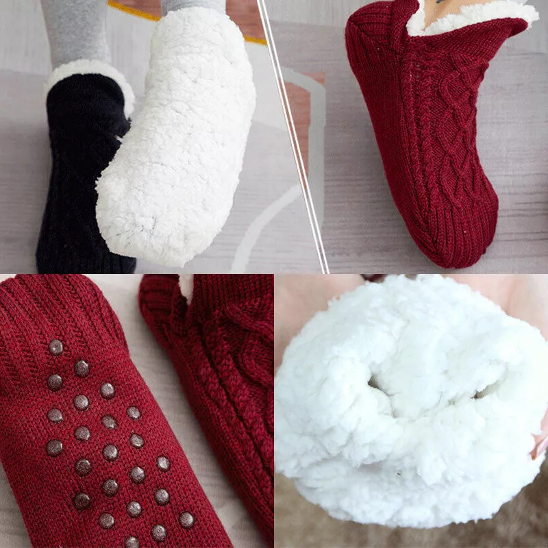 Non-Slip Thermal Fleece Grip Socks for Women