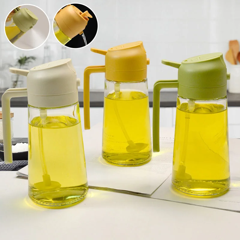 2-in-1 Glass Oil Sprayer and Dispenser Bottle
