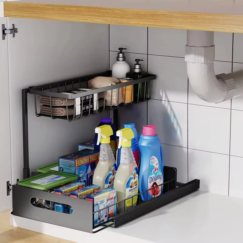 2-Tier Slide-Out Under-Sink Storage Organizer