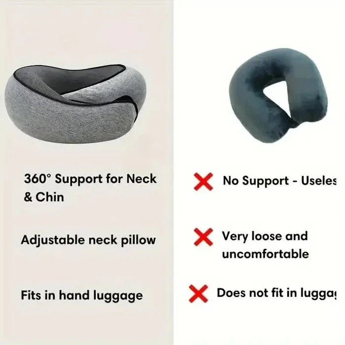 Adjustable Memory Foam Travel Neck Pillow