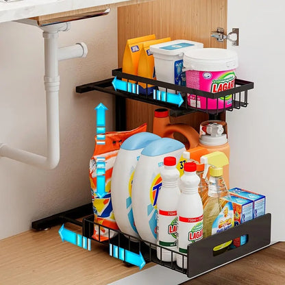 2-Tier Slide-Out Under-Sink Storage Organizer